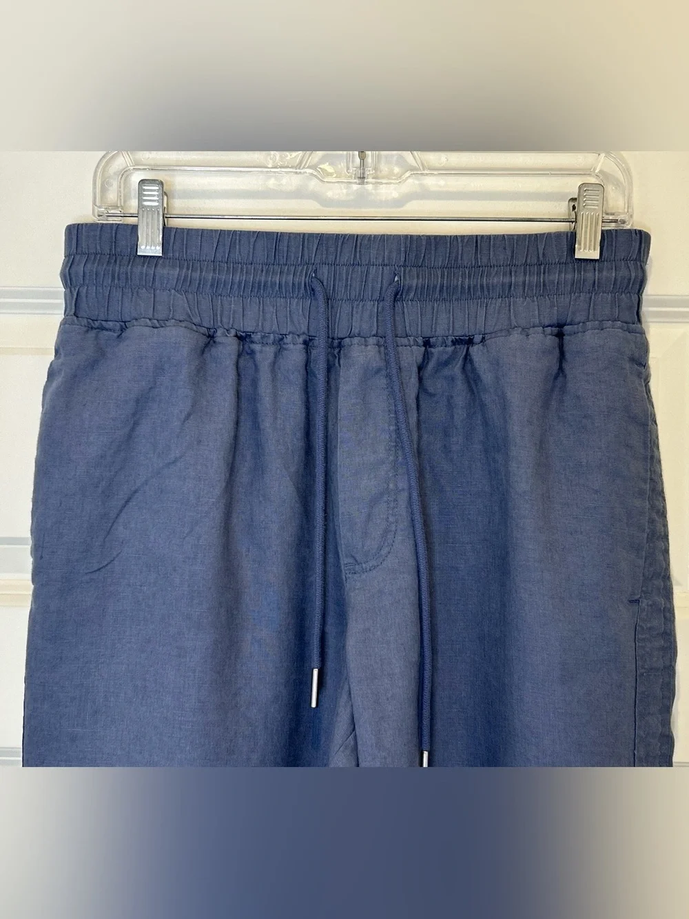 Quince Women’s Blue Drawstring Linen-Blend Pants Size M